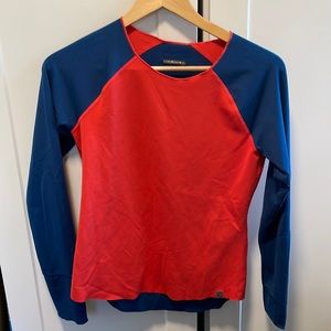 Oiselle bird hug reversible long sleeve curfew/blaze size 4